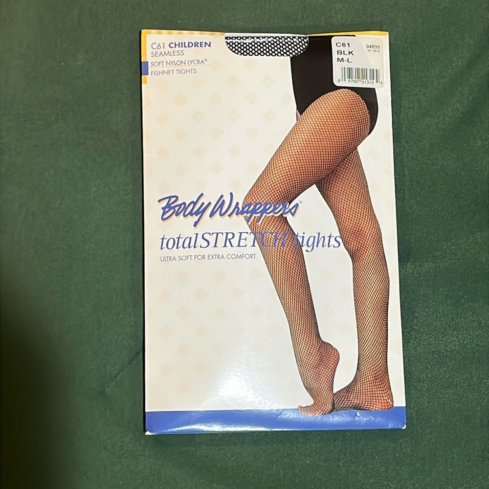 NEW BodyWrappers black Fishnet tights  child size M/L